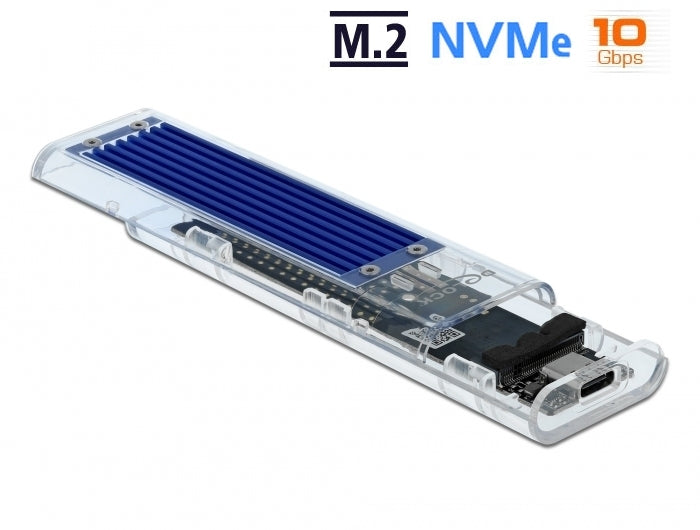 Delock Externes Gehäuse für M.2 NVMe PCIe SSD mit USB Type-C Buchse transparent Delock Externes Gehäuse für M.2 NVMe PCIe SSD mit USB Type-C Buchse transparent